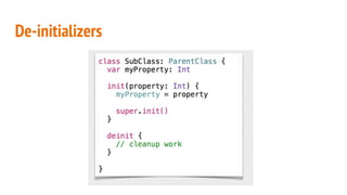 De-initializers
 