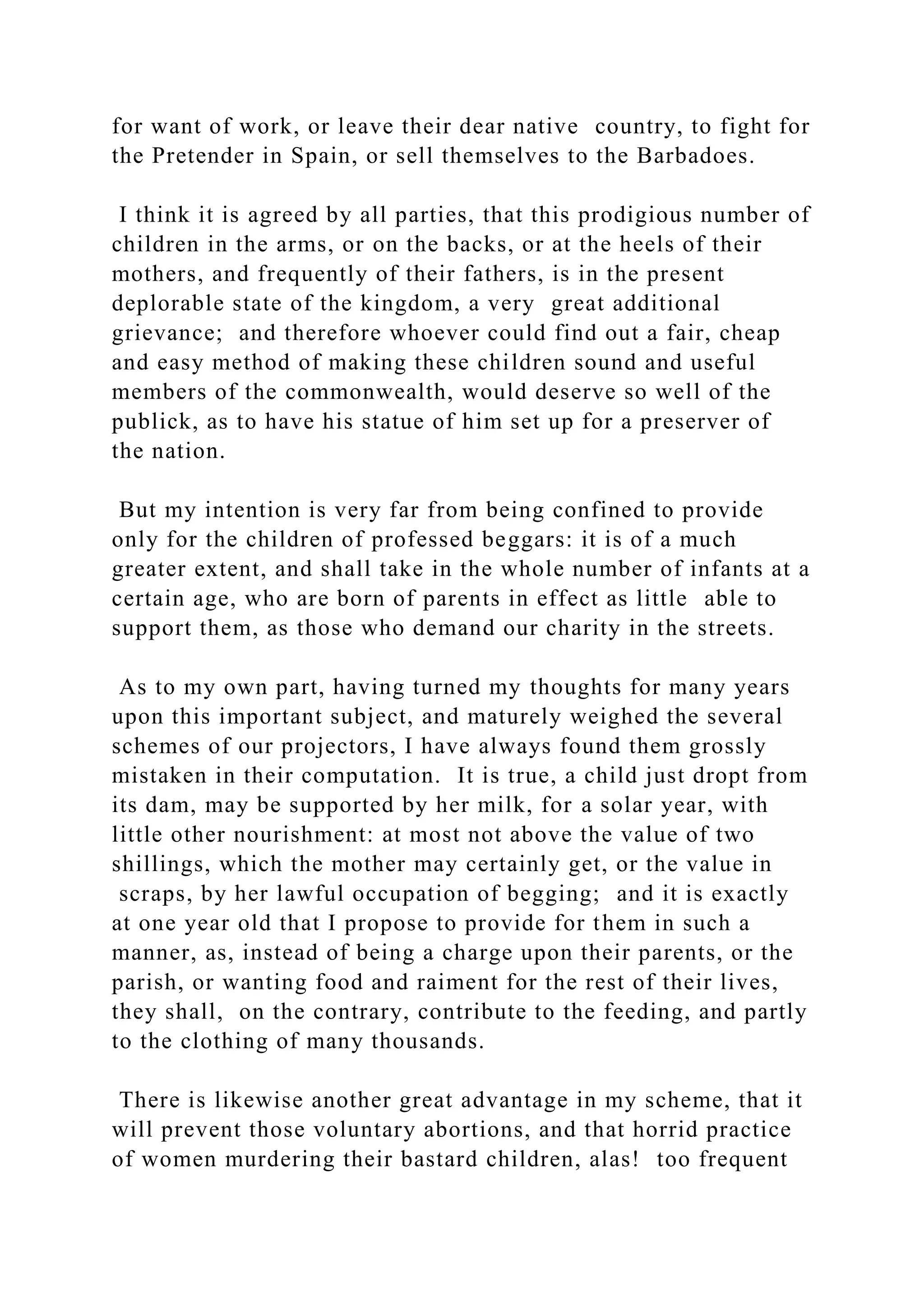 Swifts A Modest Proposal is one of the most famous examples of sa.docx