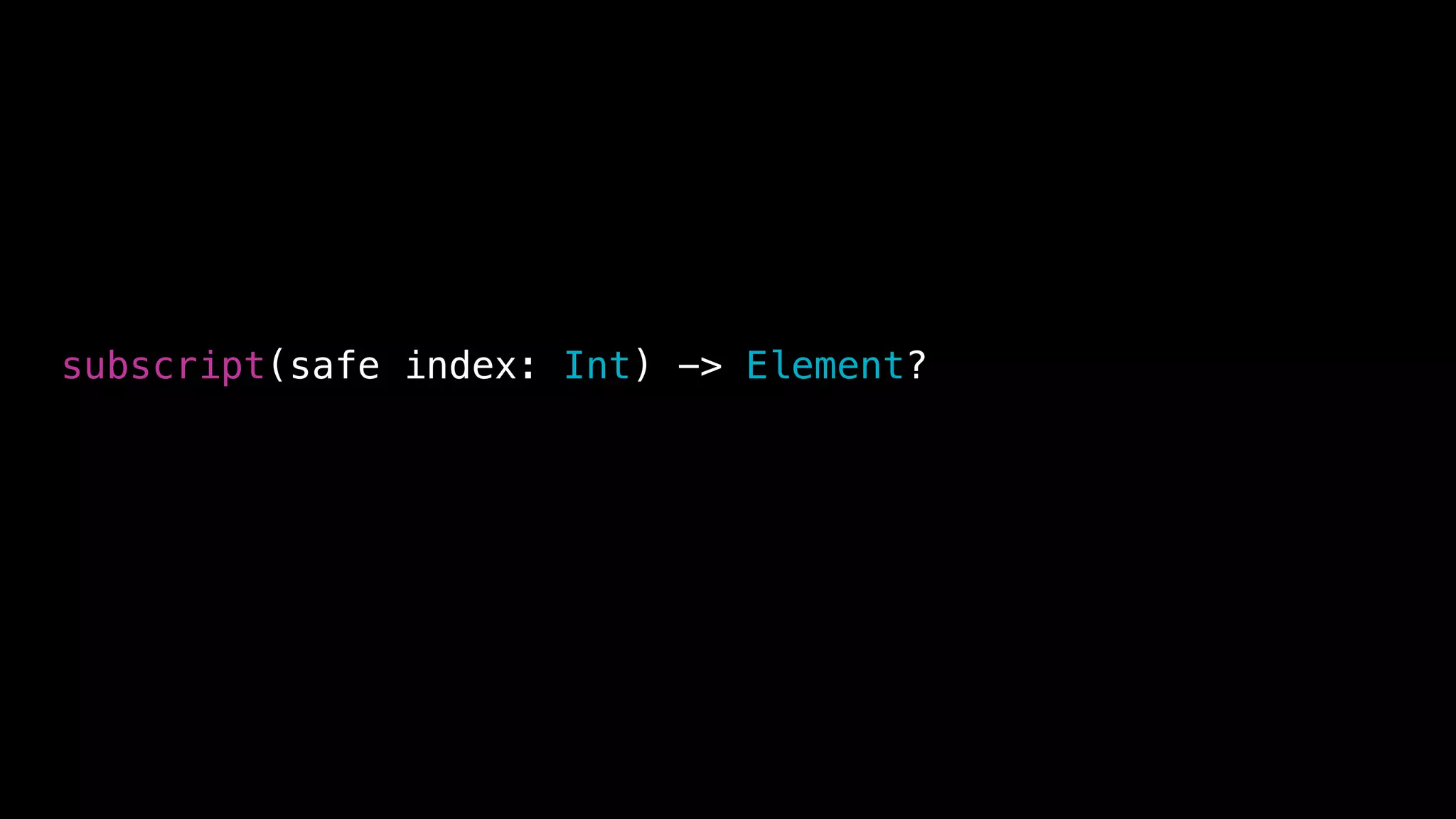 subscript(safe index: Int) -> Element?
 