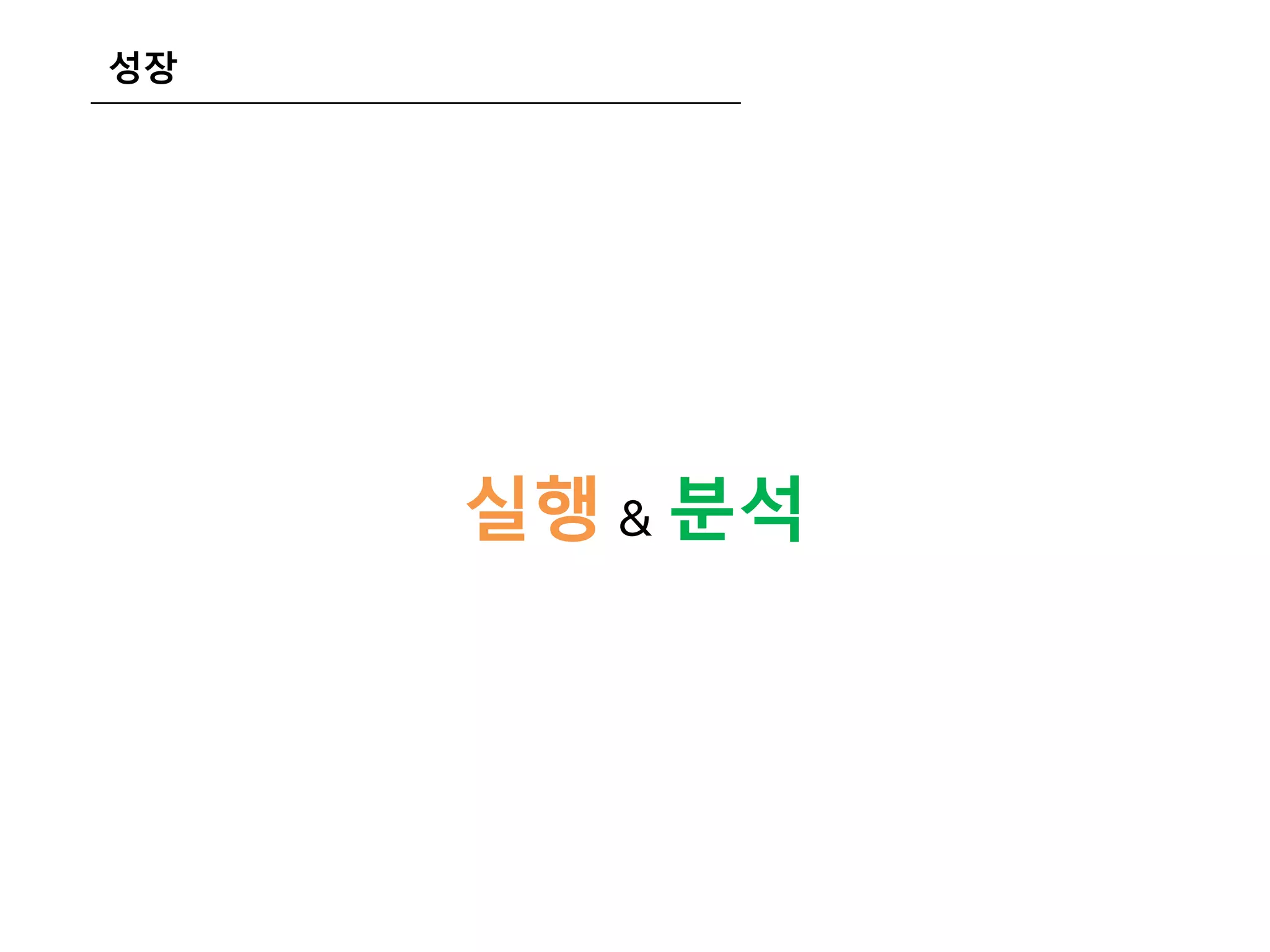 성장
실행 & 분석
 