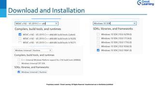 Download and Installation
Proprietary content. ©Great Learning. All Rights Reserved. Unauthorized use or distribution prohibited
 