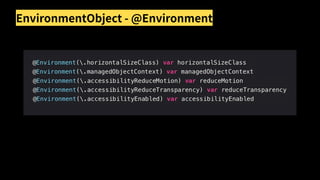 EnvironmentObject - @Environment
 