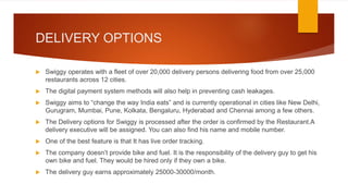 Swiggy Business Models