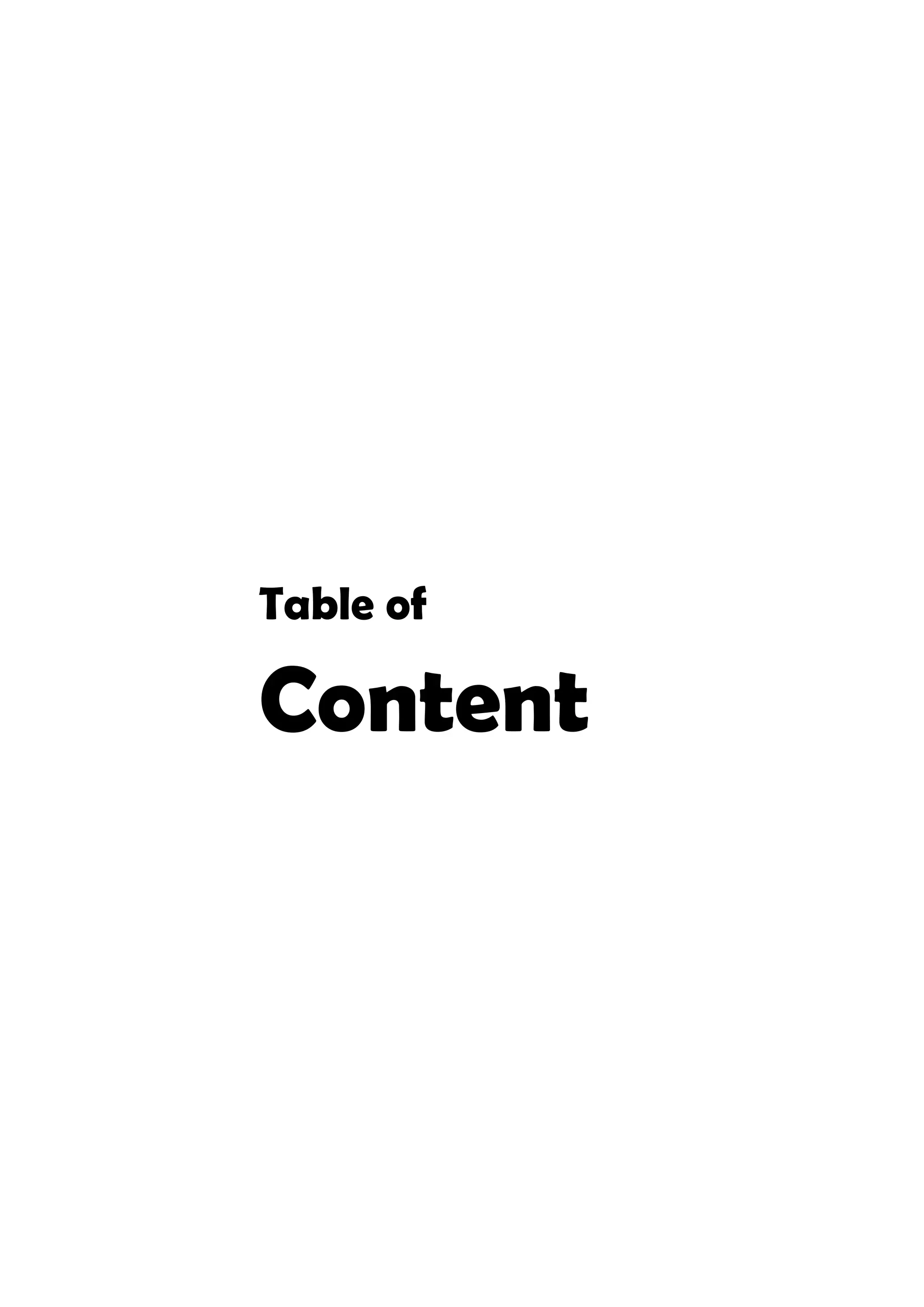 Table of
Content
 