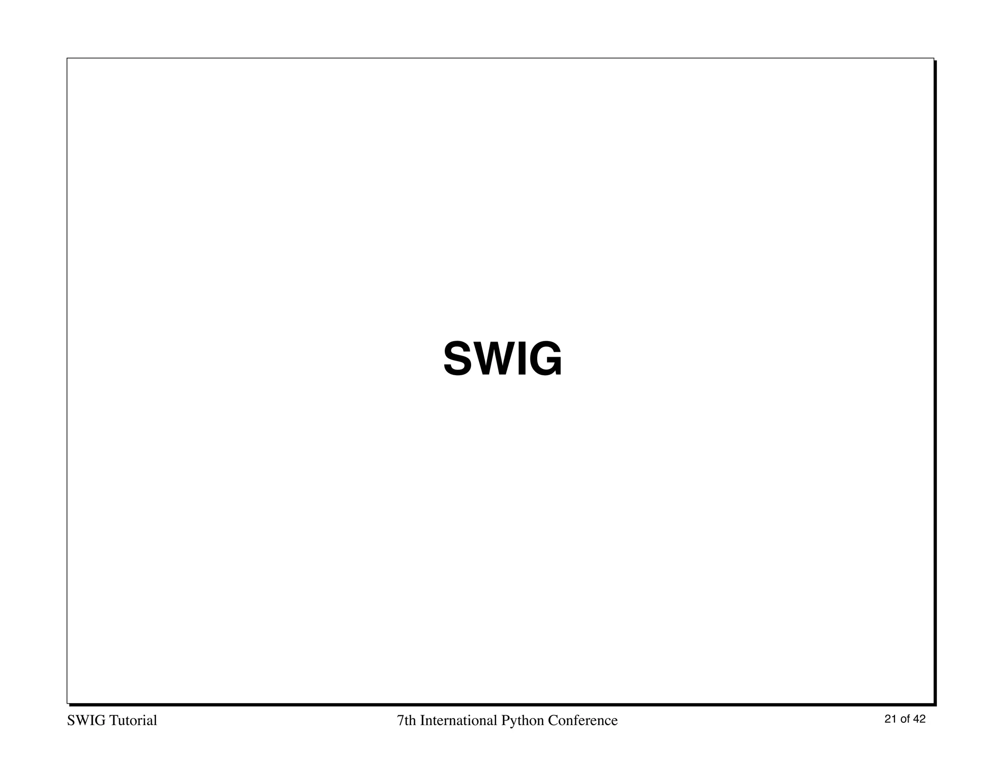Interfacing C/C++ and Python with SWIG | PPT
