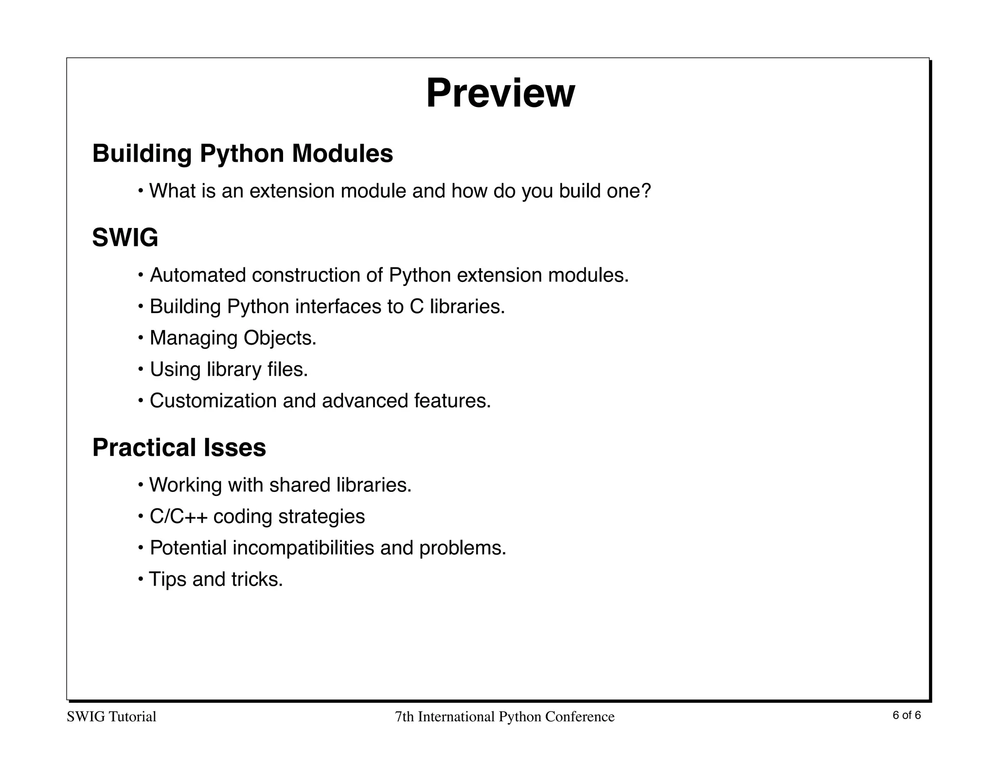 Interfacing C/C++ and Python with SWIG | PDF