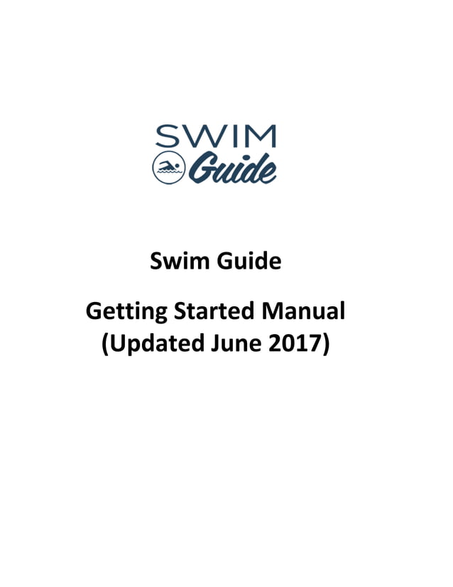 Swim Guide Getting Started Manual 2017 PDF