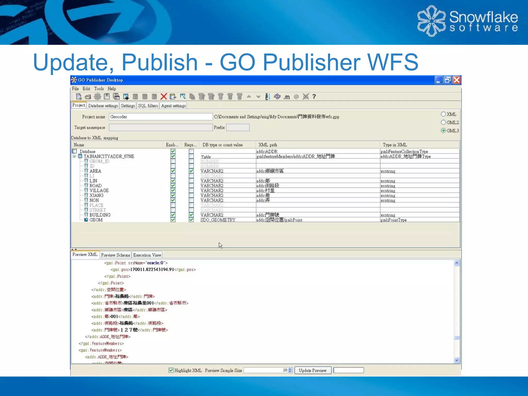 Update, Publish - GO Publisher WFS
 