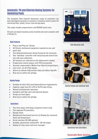Swimming pool dosing and controlling systems