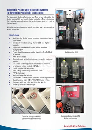 Swimming pool dosing and controlling systems
