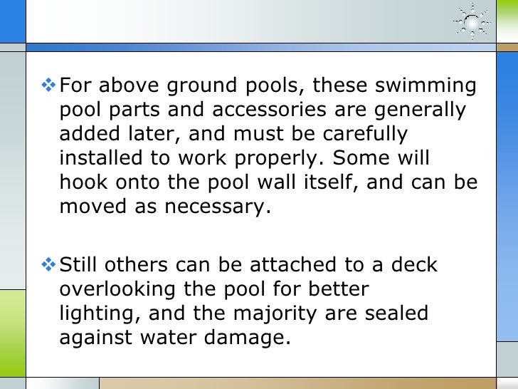 Swimming Pool Parts And Accessories Make Improving Your Pool Easy