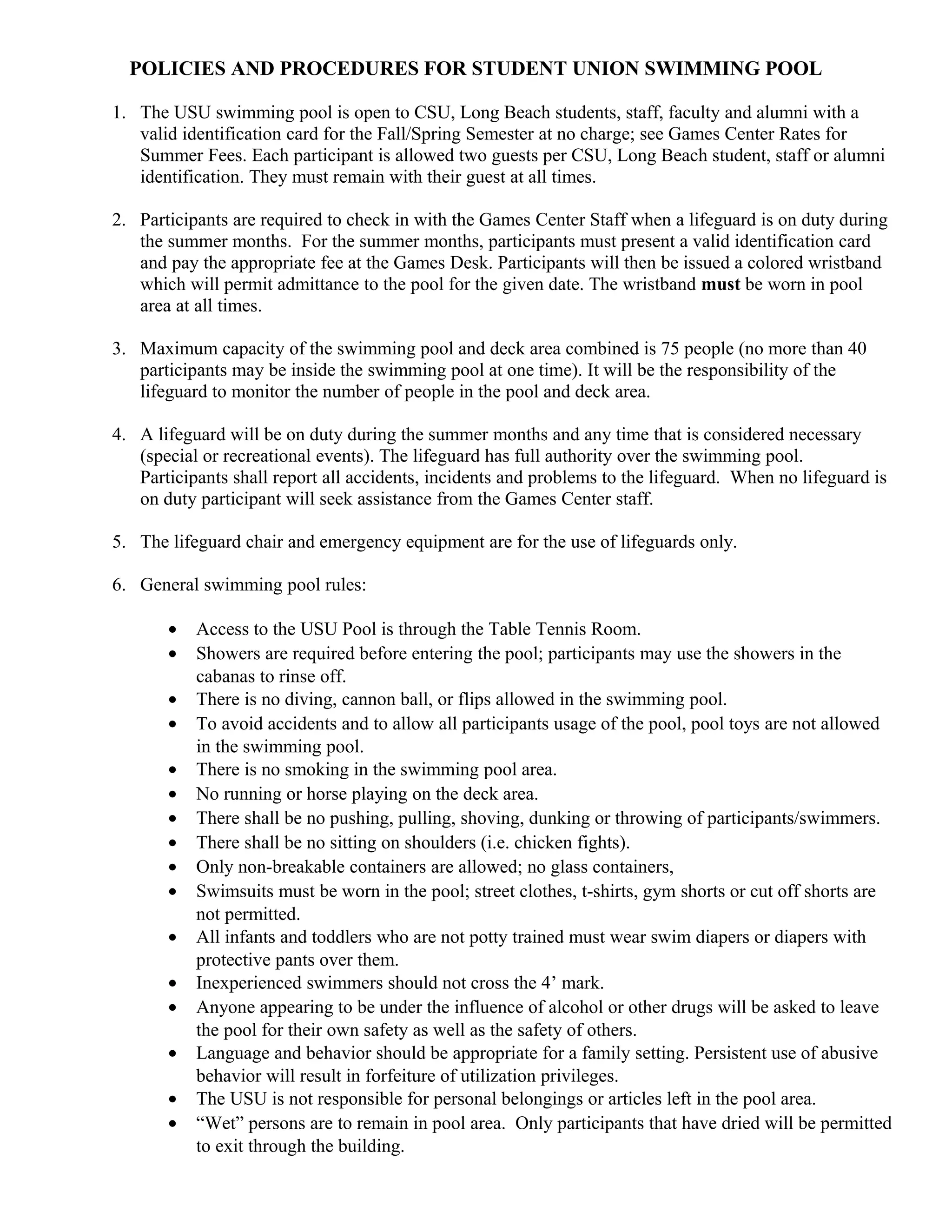 Swimming pool policies PDF