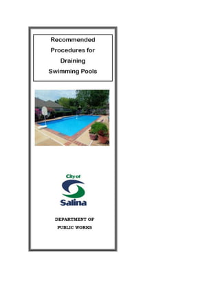 City of Salina Brochure-Reccomended Procedures for Draining Swimming Pools