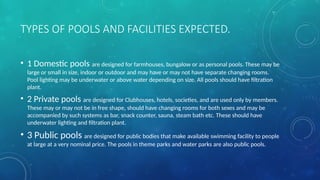 Pool System Types SWIMMING POOL SERVICES.pptx important in architecture | PPTX