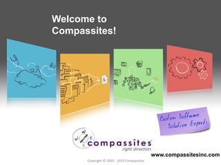 Copyright © 2012
Welcome to
Compassites!
www.compassitesinc.com
Copyright © 2005 - 2013 Compassites
 