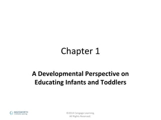 Chapter 1
A Developmental Perspective on
Educating Infants and Toddlers
©2014 Cengage Learning.
All Rights Reserved.
 