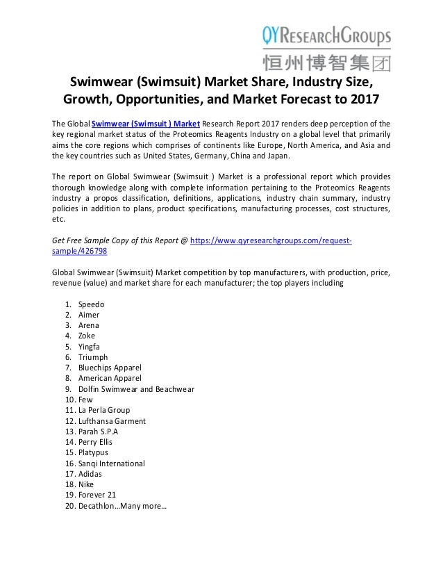 Swimwear (Swimsuit ) Market share, industry size, growth, opportunities