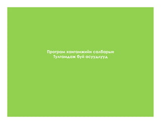 Програм хангамжийн салбарын
  Тулгамдаж буй асуудлууд
 
