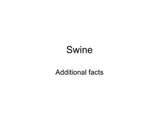Swine Additional facts 