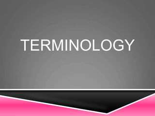 TERMINOLOGY
 