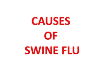 CAUSES
OF
SWINE FLU
 