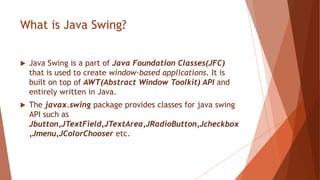 SWING.pptx | Programming Languages | Computing