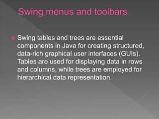 SWING USING JAVA WITH VARIOUS COMPONENTS | PPTX