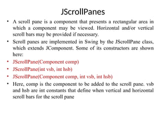 Comprehensive Guide to Java Swing GUI Components and Features | PPTX