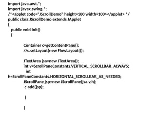 Comprehensive Guide to Java Swing GUI Components and Features | PPTX