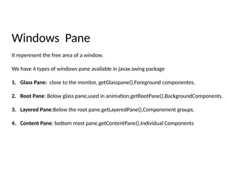 Comprehensive Guide to Java Swing GUI Components and Features | PPTX