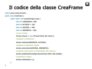 Java Swing  Creare Gui