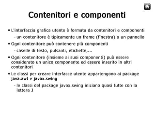 Java Swing  Creare Gui