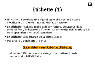 Java Swing  Creare Gui