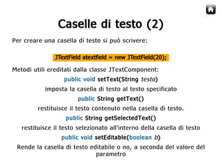 Java Swing  Creare Gui