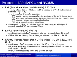 Eap Encryption Radius Swing07 day1 buttyan | PPT