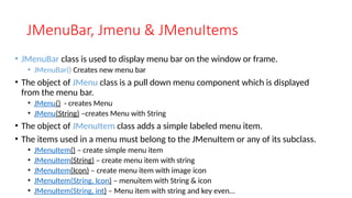 Notes for Java Swing and it's frameworks | PPTX