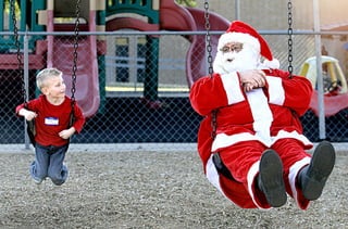 Swinging santa