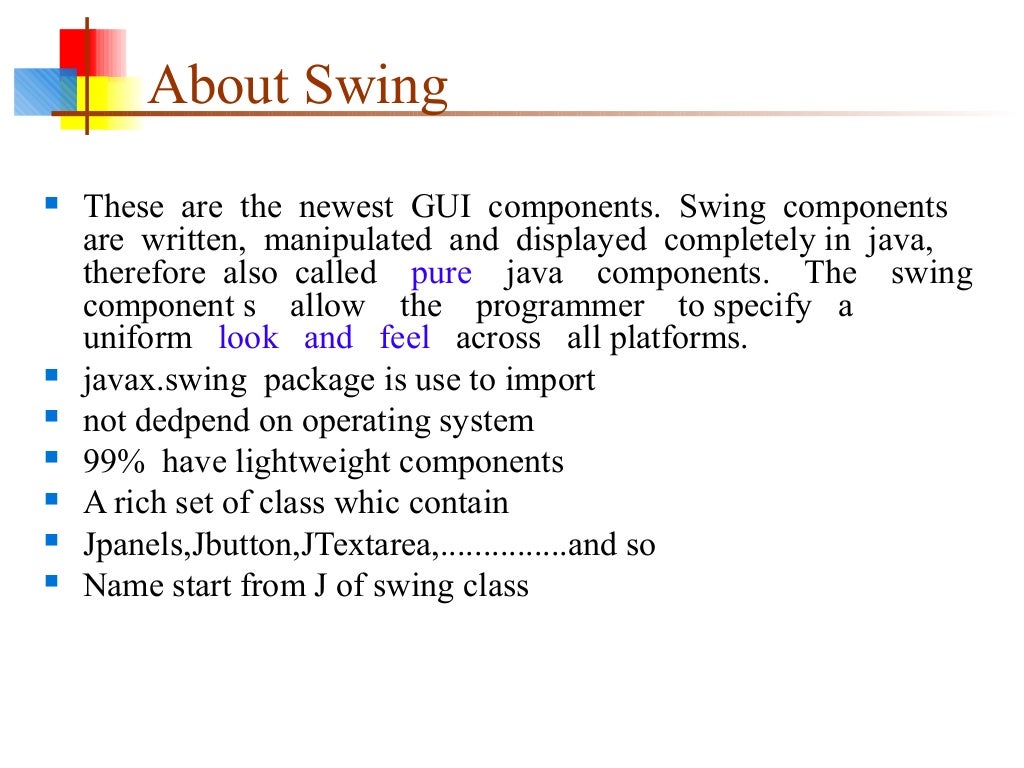 Swing and AWT in java