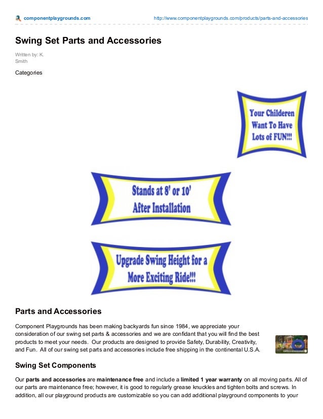 Swing Set Parts And Accessories