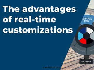Agenda
The advantages
of real-time
customizations
 