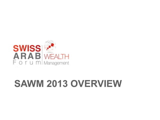 SAWM 2013 OVERVIEW
 