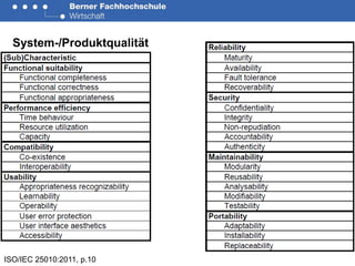 System-/Produktqualität




ISO/IEC 25010:2011, p.10
 