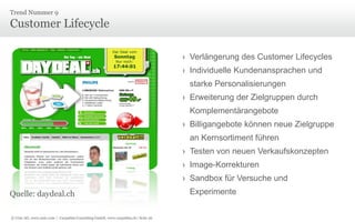 Zahlungs- und FinanzierungsmodelleTrend Nummer 8Weiterführung der Service ExcellenceIntegrierte FinanzierungsmodelleBequeme RatenzahlungenDirekte Berechnung aus dem OnlineshopKundenbindungsmassnahmenMarketingdatenKooperation mit FinanzinstitutenQuelle: interdiscount.ch