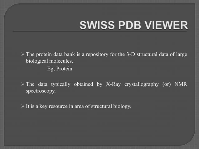 Swiss pdb viewer | PPTX | Chemistry | Science