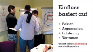 Einfluss
basiert auf
	Fakten
	Argumenten
	Erfahrung
	Vertrauen
und ist somit unabhängig
von der Hierarchie.
 