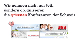 Wir nehmen nicht nur teil,
sondern organisieren
die grössten Konferenzen der Schweiz
 