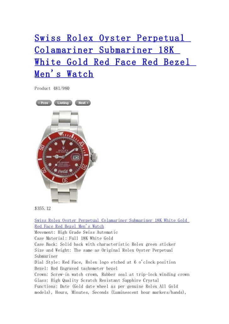 rolex oyster perpetual red face