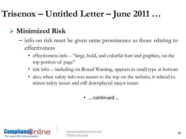 FDA Regulation of Advertising -- FDA Enforcement FDA Regulation of Advertising -- FDA Enforcement