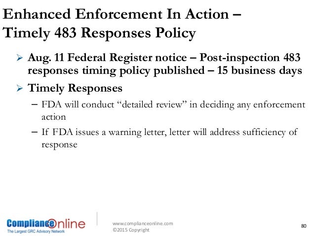FDA Regulation of Advertising -- FDA Enforcement