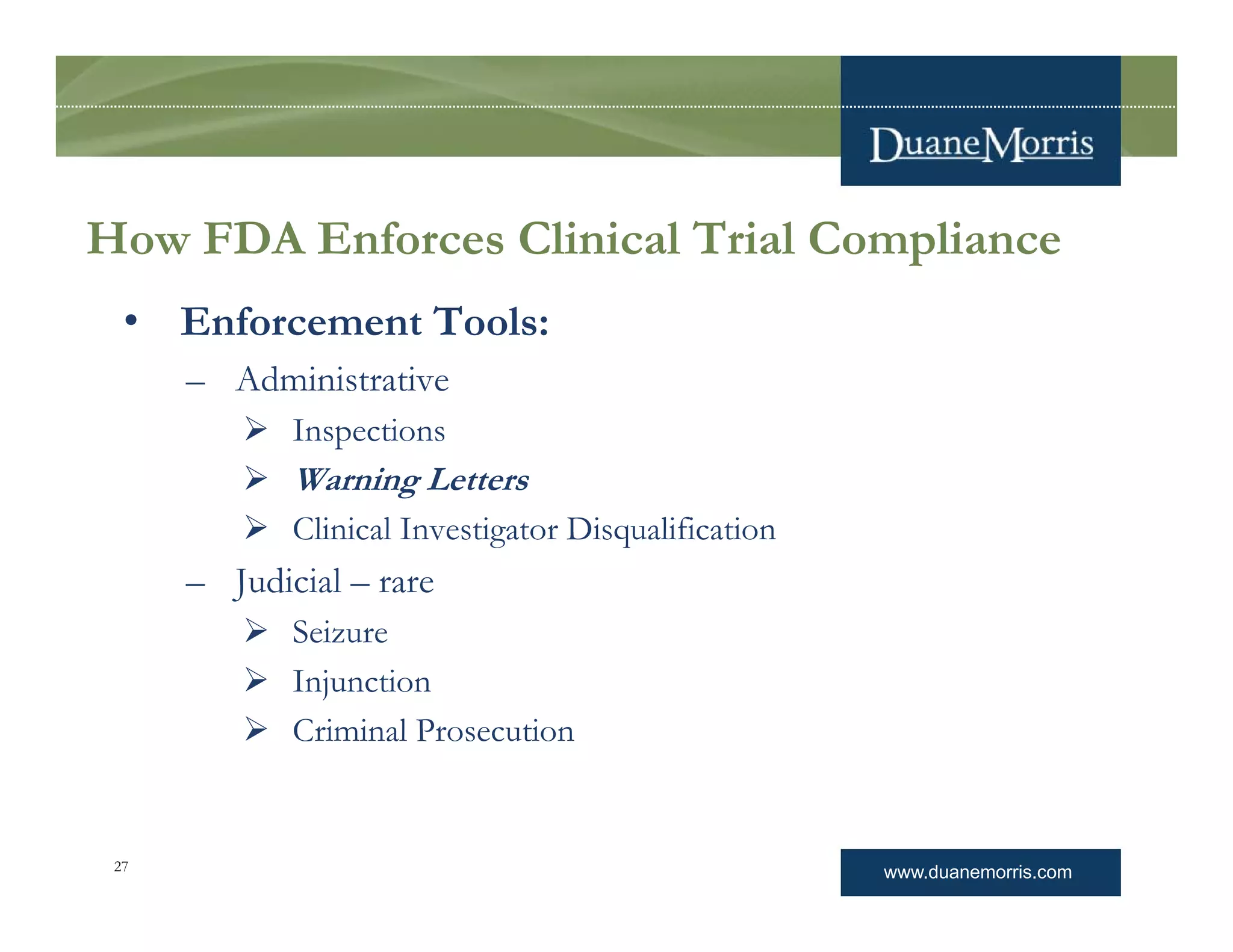 Clinical Studies -- Overview of FDA Regulation | PDF